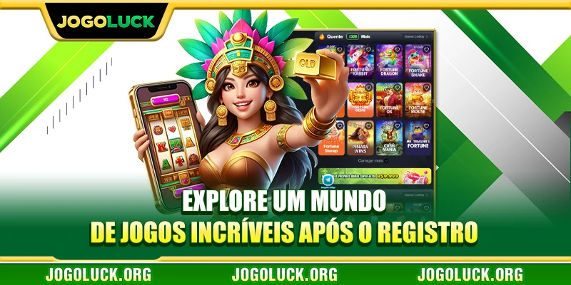 Explore um mundo de jogos incríveis após o registro