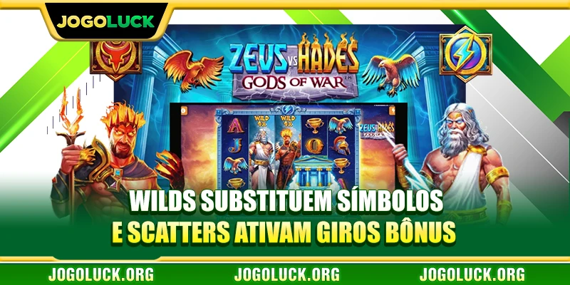 Wilds substituem símbolos e Scatters ativam giros bônus